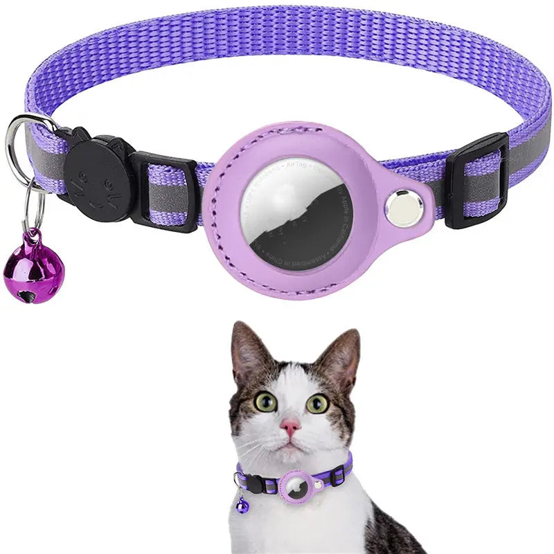 Reflective Waterproof AirTag Pet Collar with Safety Buckle
