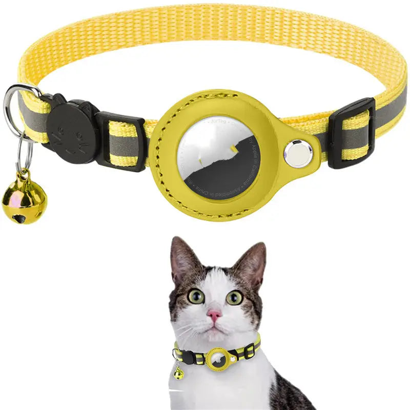 Reflective Waterproof AirTag Pet Collar with Safety Buckle