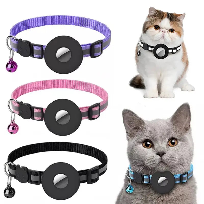 Reflective Waterproof AirTag Pet Collar with Safety Buckle