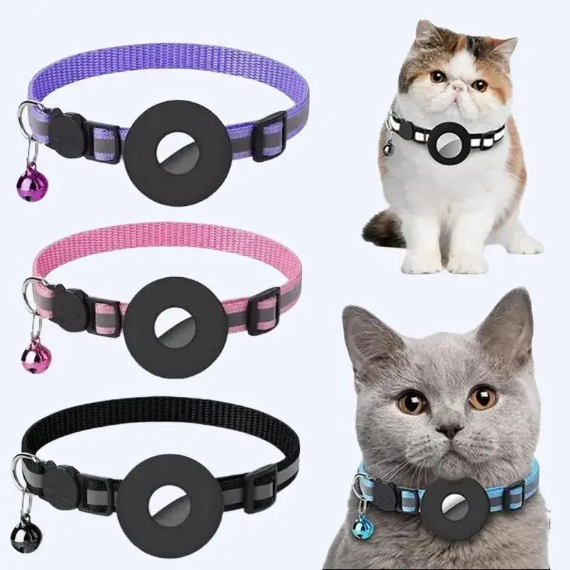 Reflective Waterproof AirTag Pet Collar with Safety Buckle