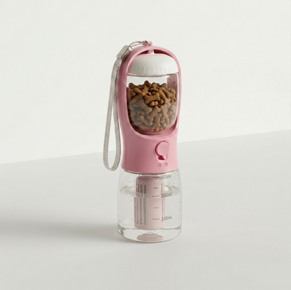 3-in-1 Portable Pet Water Bottle with Food and Water Storage