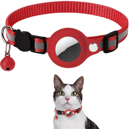 Reflective Waterproof AirTag Pet Collar with Safety Buckle