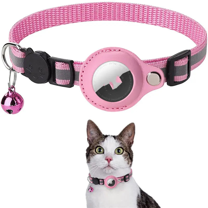 Reflective Waterproof AirTag Pet Collar with Safety Buckle