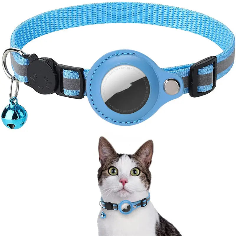 Reflective Waterproof AirTag Pet Collar with Safety Buckle