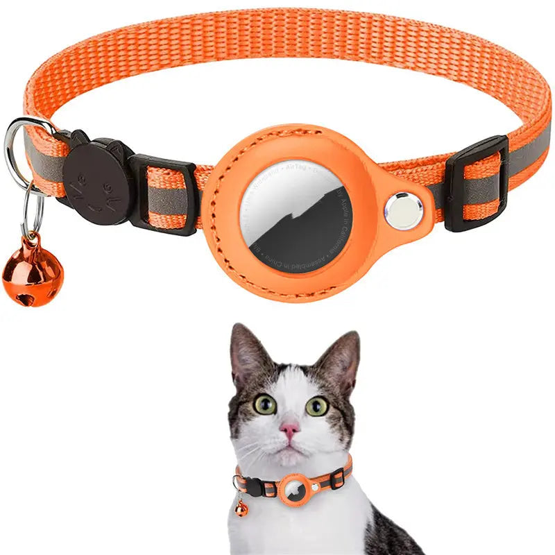 Reflective Waterproof AirTag Pet Collar with Safety Buckle